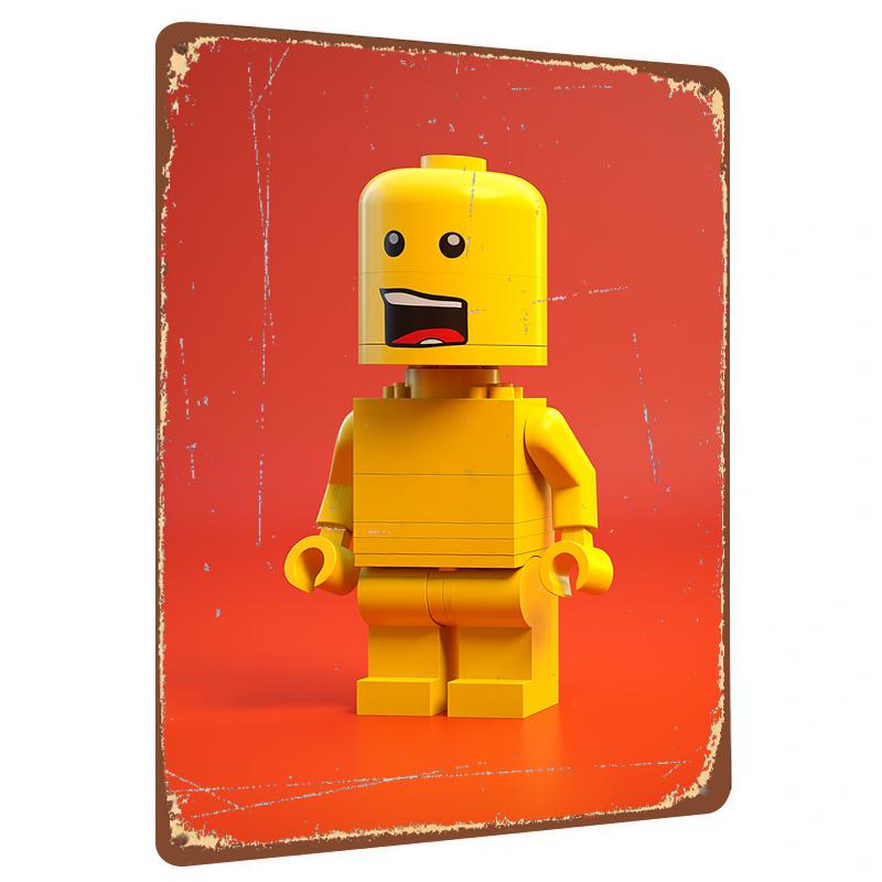 

Custom Cartoon Building Block Character Metal Wall Art Home Decor Kids Room Living Room Hanging Gift 20x30cm（7.8x11.8inch）