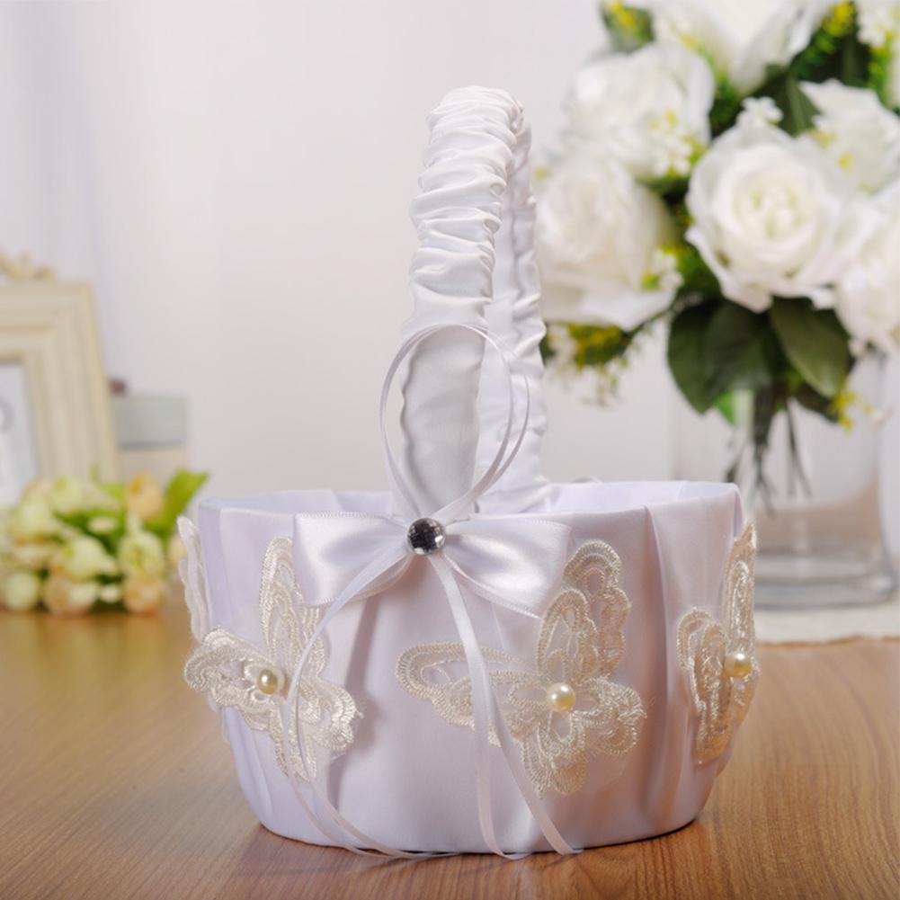 Portable Bridal Wedding Baskets For Flower Girl Wedding Supplies For Bridal Ceremony Party Decoration