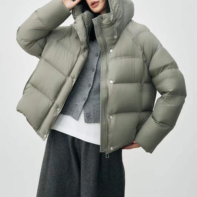 Women Hooded Down Jacket Winter Splicing Waterproof Thicking Warm Jackets