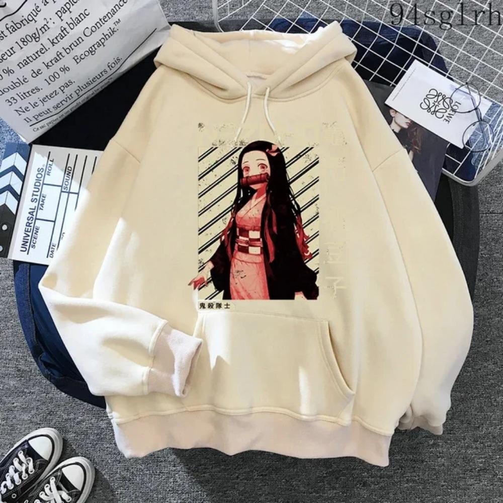 Cute Nezuko Anime Print Hoodies Women Demon Slayer Manga Sweatshirts Tanjiro Kimetsu No Yaiba Hoodie Harajuku Streetwear Clothes