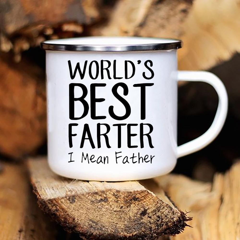 Papa, du bist nicht alt, du bist ein Klassiker, Aufdruck, lustige Emaille-Kaffeetasse, originelle Frühstückstassen zum Sublimieren, süße Campingtasse für Freunde