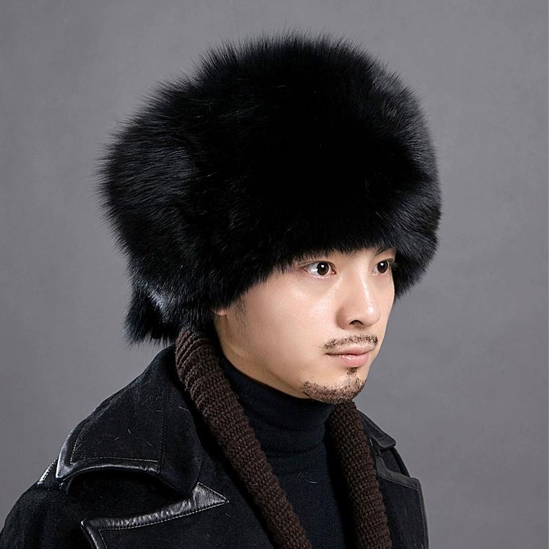 Fox fur hat men's winter fur ethnic style Mongolian hat genuine leather warm ear protection Northeast ski hat Korean version tide