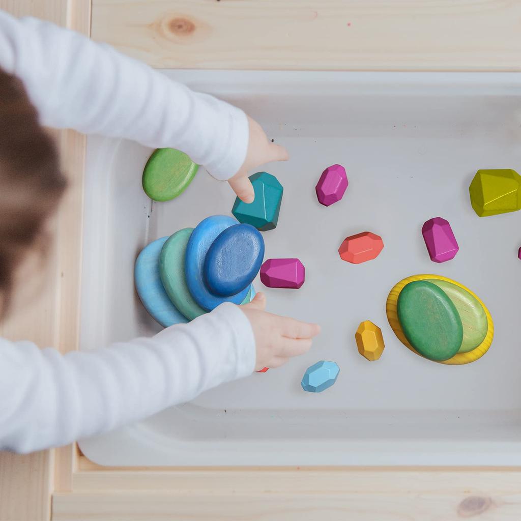 Promise Babe Holzbau 26 Bunte Natürliche Lernspielzeug für Kinder und Frühe Fingerspitzen Geburtstag Babyparty Geschenk Blöcke, Teile, Holz, Babys,