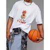 White T Shirt with Angry Rooster and F Caw F Print for Casual Wear
