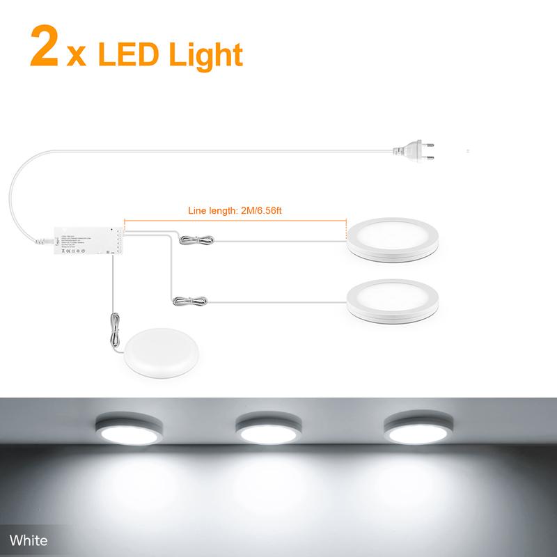 Ultradünne 5W LED Deckenpaneelleuchten Dimmbar Touchsensor Schrankleuchte für Schrank, Ausstellungsregal, Schrank