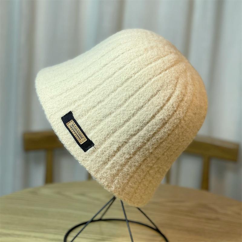 Hat Women's Autumn and Winter New Ear Protection Knitted Wool Hat Thermal Basin Hat Casual Cold Hat
