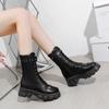 Fashion Fashion Large Size Women's Thick-soled Boots 2024 New Rivet Decoration Handsome Girl High-top Motorcycle Boots Botas De Mujer