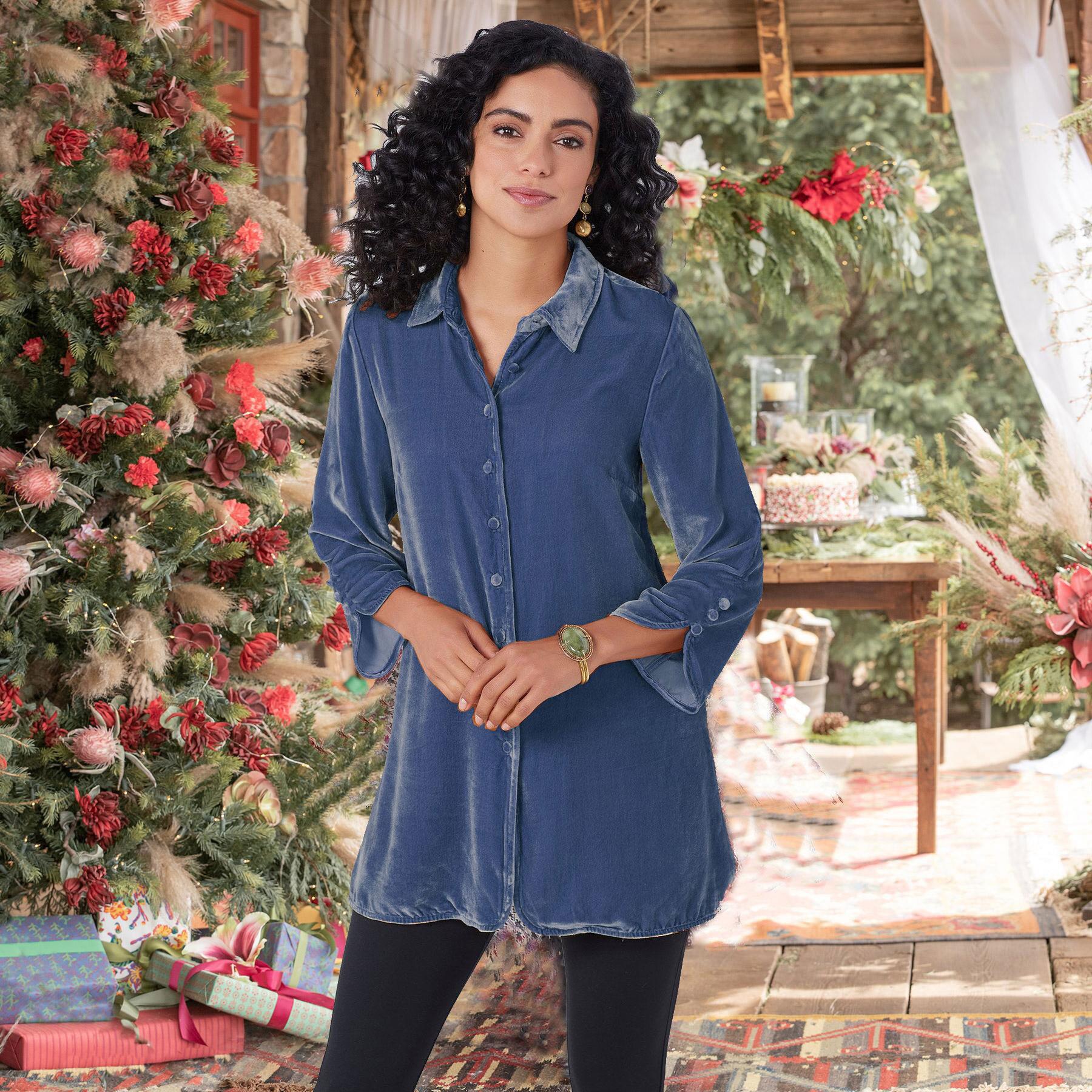 

GMXIA Осенне-зимняя женская рубашка поло с разрезом и длинным рукавом, украшенная пуговицами XL светло-синий