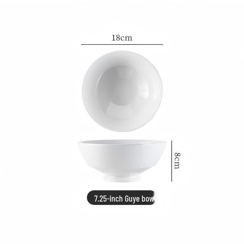 Diren Elegant White Ceramic Dining Bowls