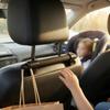 Back Handle with Hook FoamCovered Car Headrest Hanger Hanging Grab for Passengers,