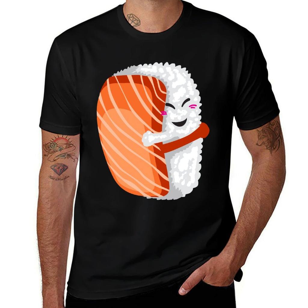 Sushi Hug Tshirt Basic Solid Color Short Sleeve Tshirt