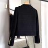 Latest Autumn Black French Black Gold Short Small Fragrance Classic Style Tweed Jacket for Women