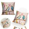 Ancient Oil Painting Birds Linen Pillow Case Pillow Cover Cover Suitable For Car, Sofa And Home Use
