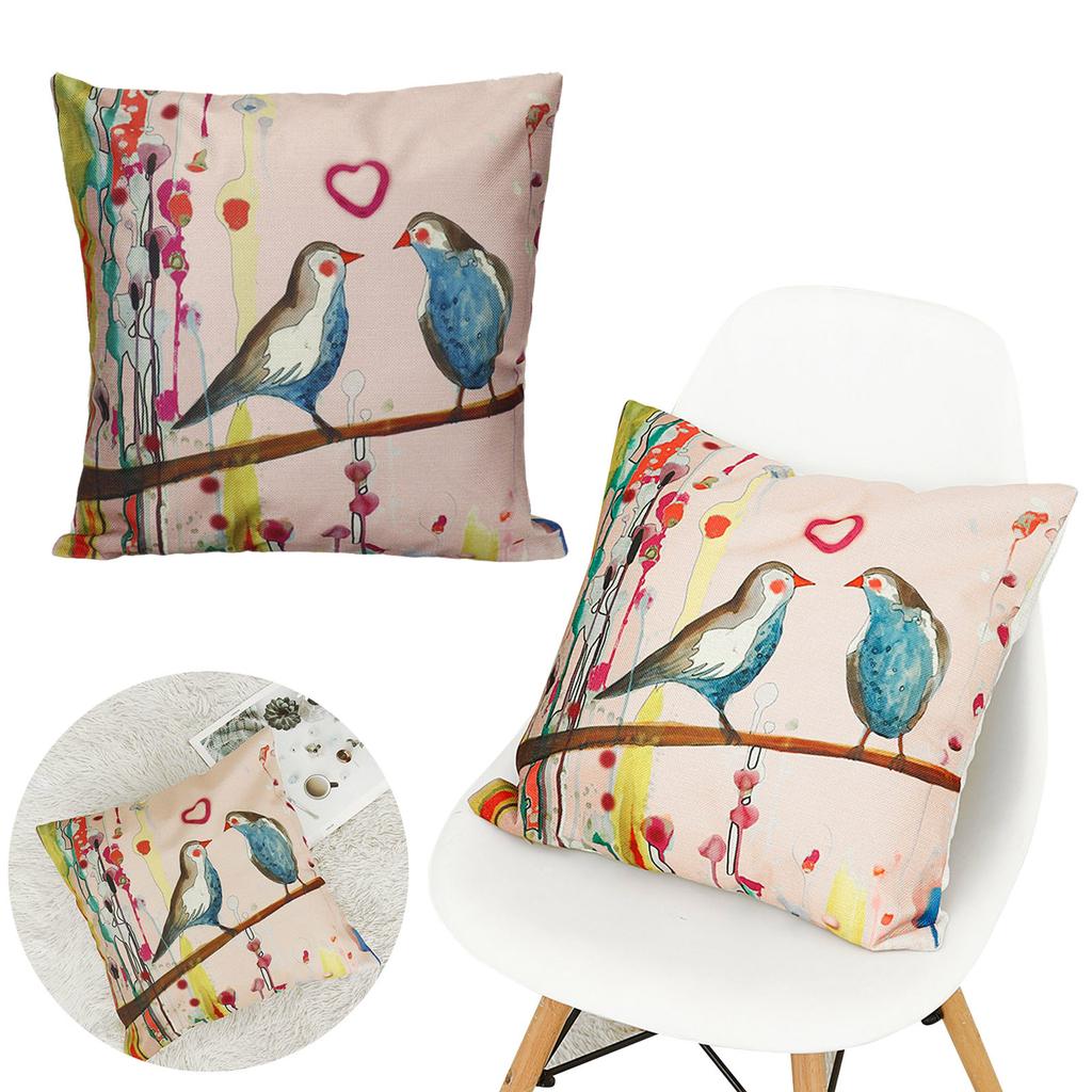 Ancient Oil Painting Birds Linen Pillow Case Pillow Cover Cover Suitable For Car, Sofa And Home Use