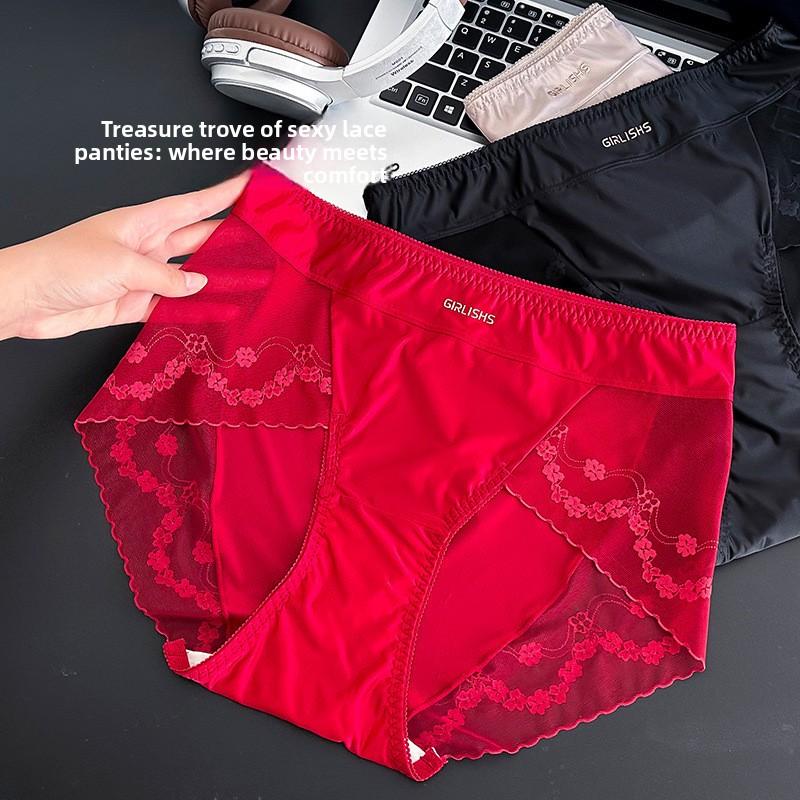 Velká velikost Dámské Letní Nový styl Sexy Krajkové Prodyšné Bez otlaků Břicho Trojúhelníkové Kalhotky