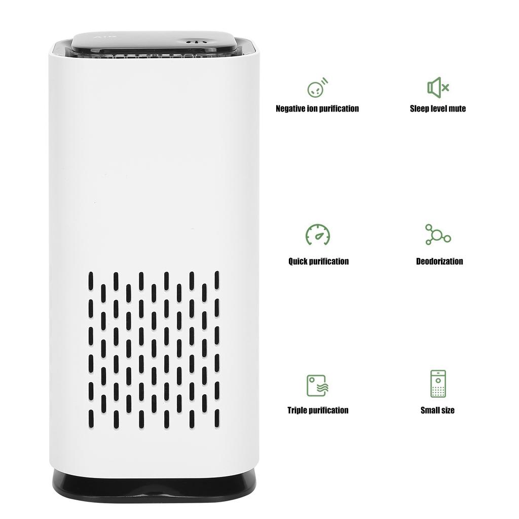 Mini Air Purifier Cleaner Mute Negative Ion Filter USB Power Supply 5V for Home Car
