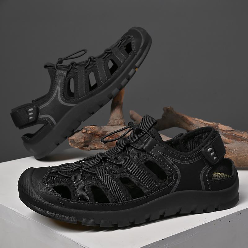 Fashion Leisure Walk Mens Casual Summer Shoes Outdoor Breathable Beach Shoes Fashion Sport Sandals All-match Hollow Out Flats Sneakers