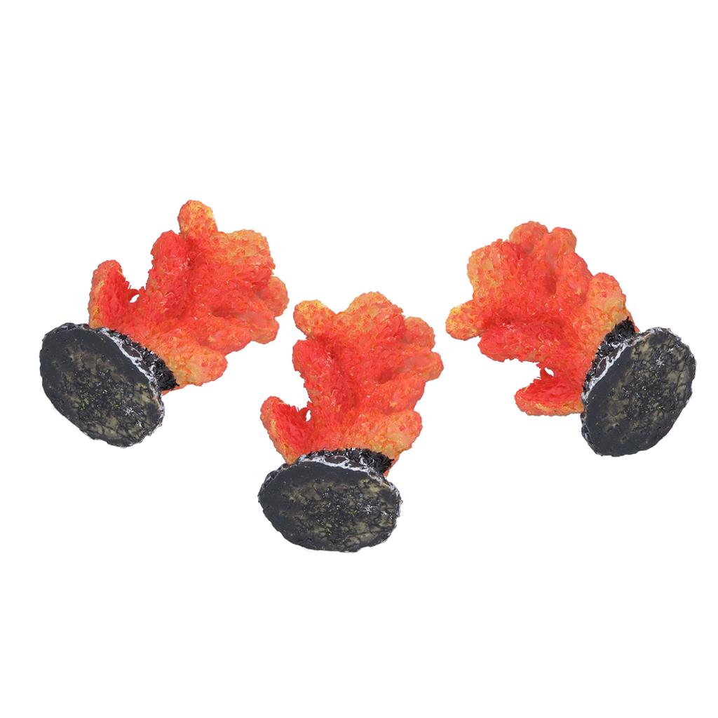 3Pcs Aquarium Simulation Coral Fish Landscaping Decoration Artificial Coral Plants Resin Ornaments