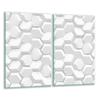 Glass Cutting Board 2X 30X52 White