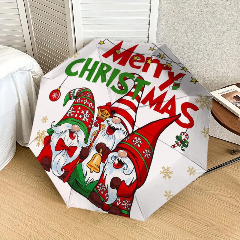 1 Stück Weihnachtsgnome Dekoschild Regenschirm mit Kunststoffgriff, Geeignet für alle Jahreszeiten Haus Reise Outdoor-RegenschirmDD208