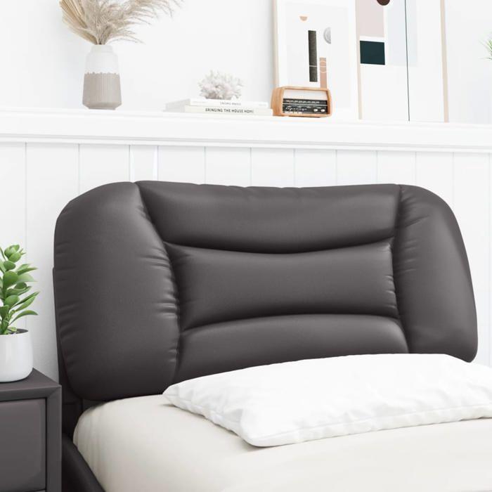 VidaXL Coussin de Tête de Lit, Oreiller de Lecture avec Fermeture à Glissière, Coussin de Lecture pour Lit Chambre, Gris 80 374535