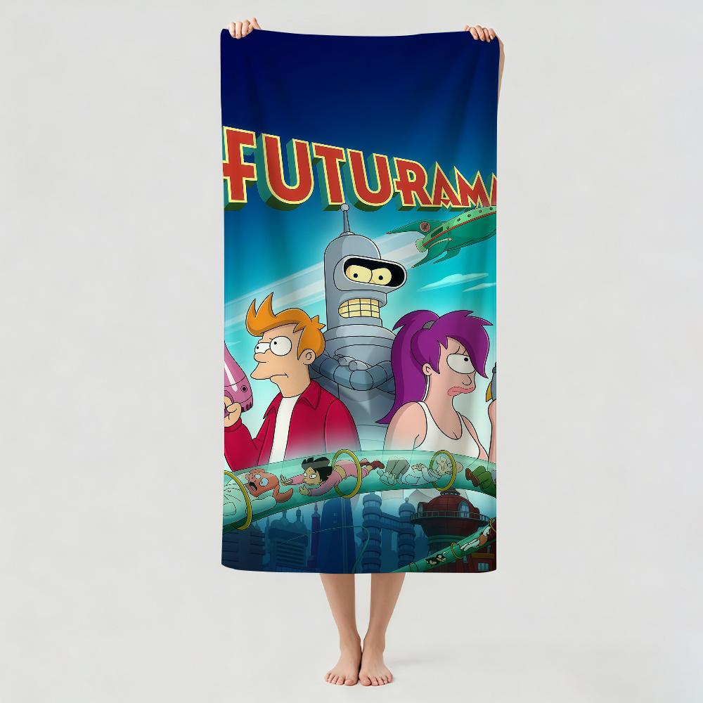 Funny Cartoon F-Futurama Towel Drying Bath Towel Applicable To Light Swimming Camping Yoga Beach Out
