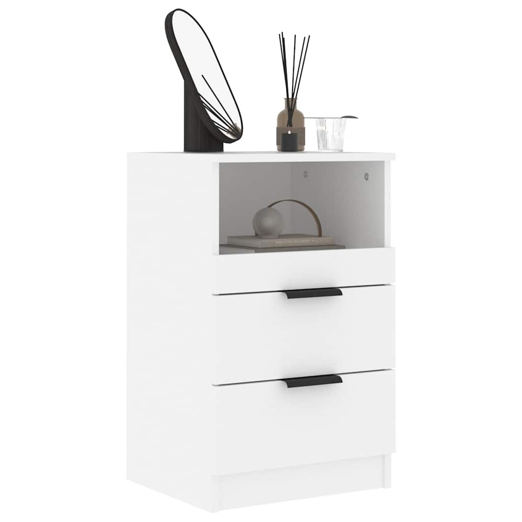 Nightstands 2 pcs White Wood Based Material