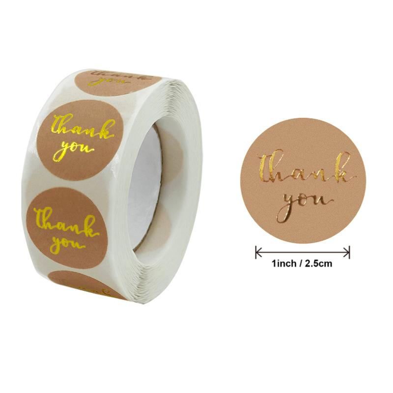 500 Stück/Rolle Runde Bronzierte Retro-Etiketten Backen DIY Aufkleber Kraftpapier Siegelaufkleber