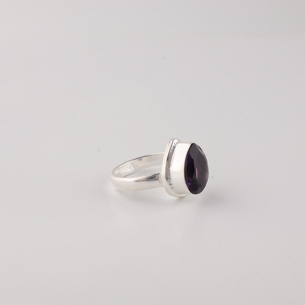 Gemma di Ametista Africana Argento Sterling 925 Timbro Gioielli di Design Anello da Donna Regalo per Donna RR-76-6