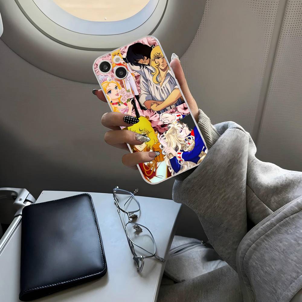 Rose Of V-Versailles Lady Oscar For IPhone 17 16 15 14 13 12 Mini 11 Pro Max Transparent Case