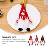 Cute Santa Claus Silverware Holder Faceless Doll Tableware Organizer  New Year Festival Gifts