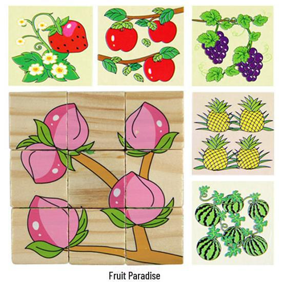 Wooden 3D Jigsaw Puzzle - Educational Birthday Gift for Kids with Six-sided Painting Blocks