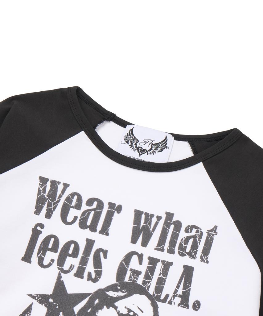 Gillaakaibeu Graphic Raglan Long Sleeve_Black