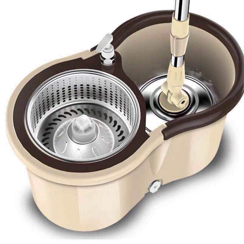 Stainless Steel Dual-Use Rotary Mop with Replaceable Mop Head