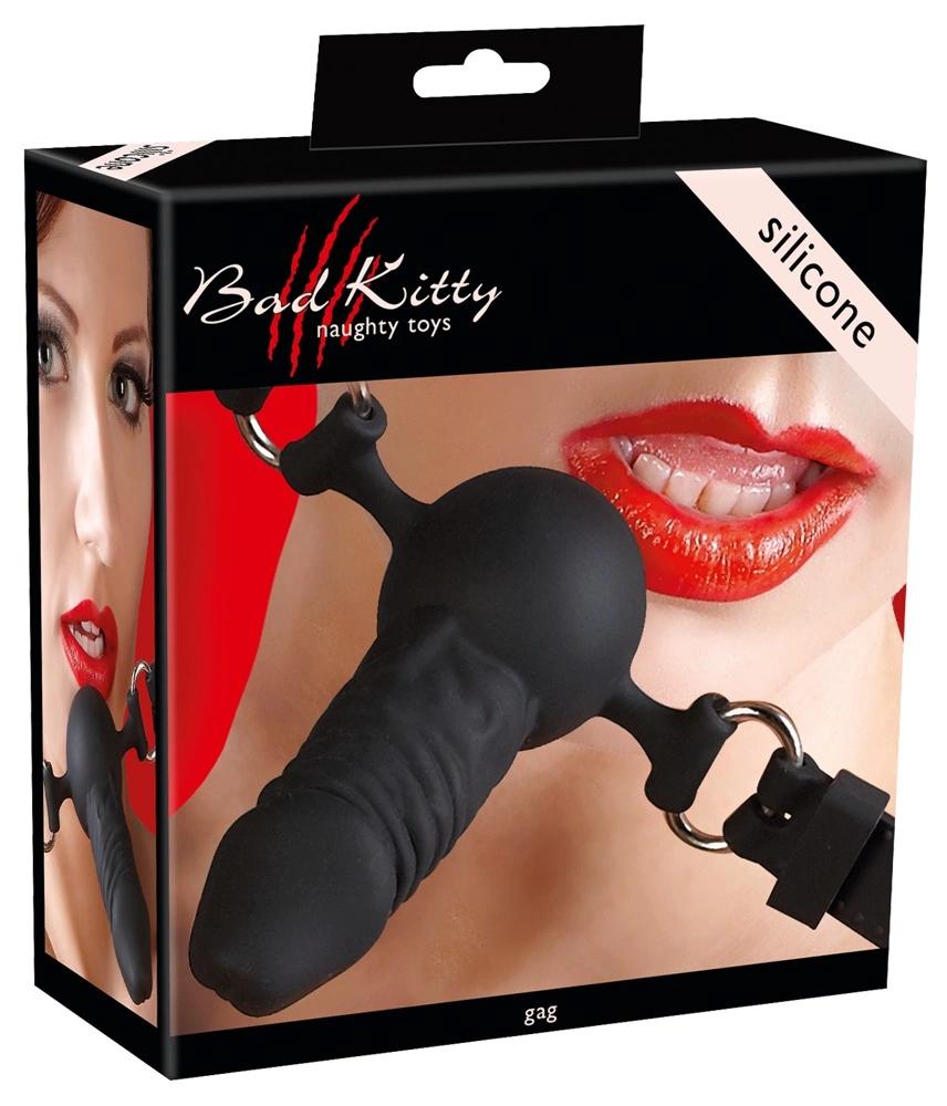 Bad Kitty - Black Silicone Penis Gag