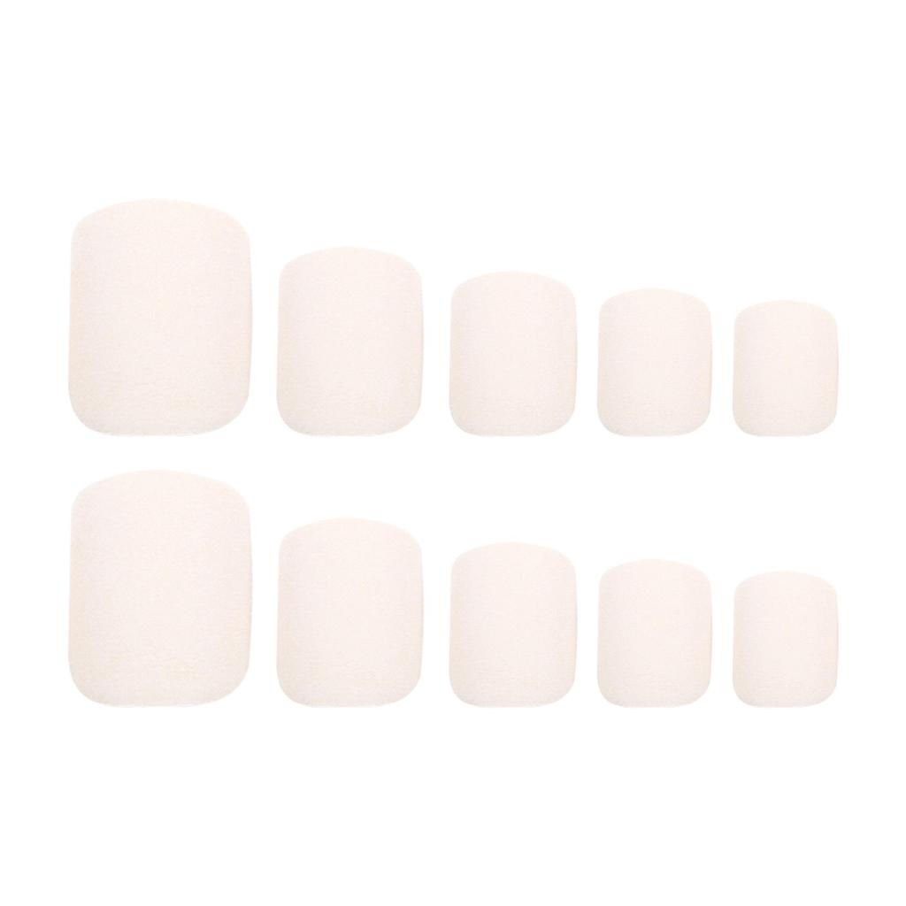 Frosted Removable Wearable Square Manicure Nail Tips Stickers in Solid Colors