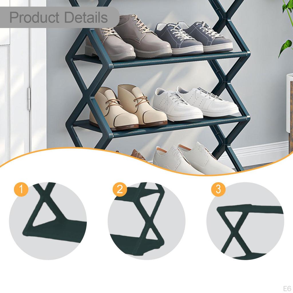 Shoe Rack Organizer 4 Layer 16.5x7.3x19.5inch Easily Install Ventilated Shelf