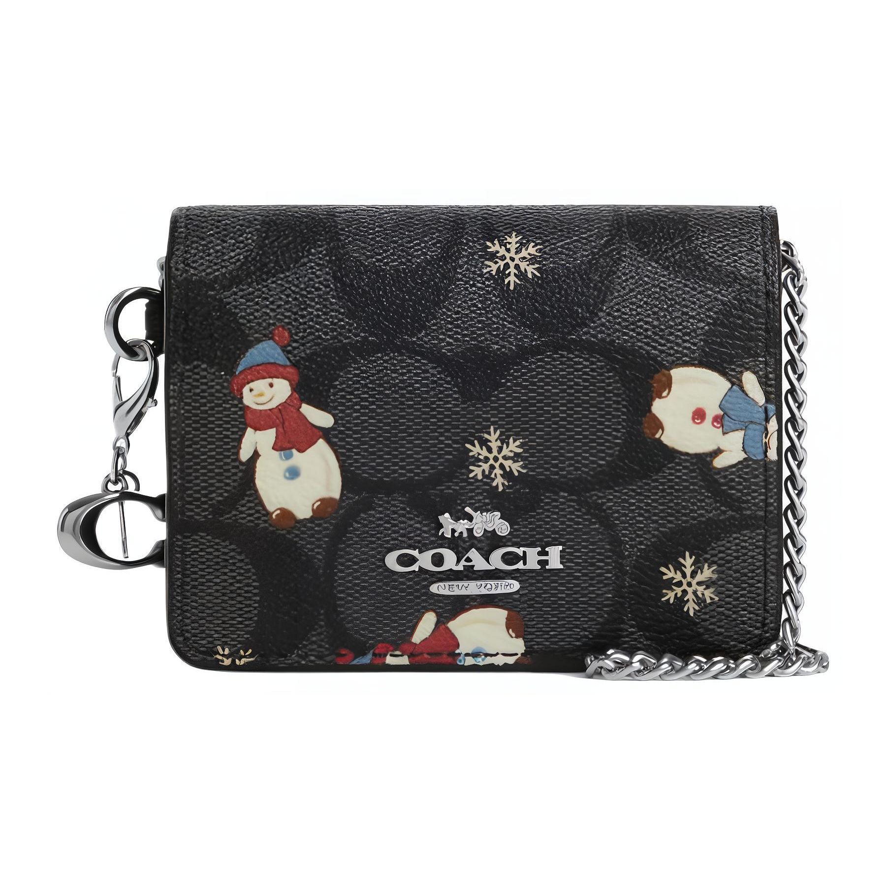 

Coach Collaboration Boxed 10 Metal Logo Letter Fun Print Leather Mini Shoulder Crossbody Bag Women bags Black CN047-SVS3L Gift Box Set (Basic Set+Yellow Box)