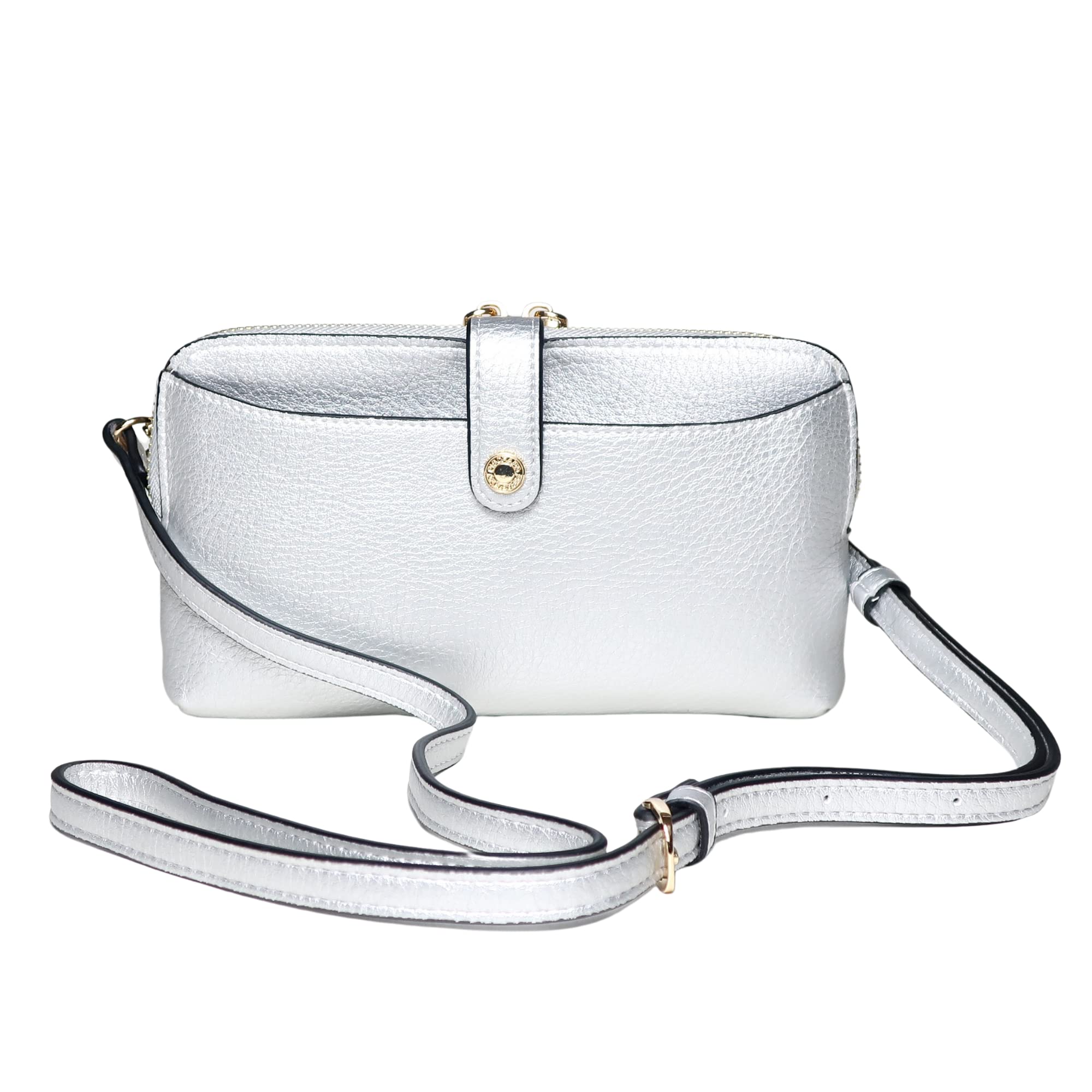 

Pisoraro Wallet Shoulder Bag with Smartphone PR184 SILVER Storage, Crossbody, Silver, Multifunctional,