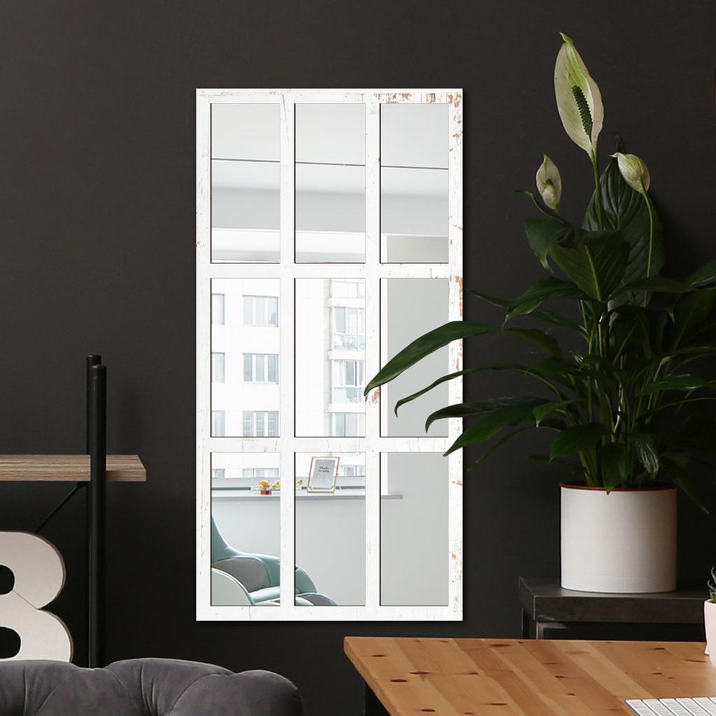 Decorative Wall Mirror Minimalist Imitation Window Wall Mirror Wall Decor for Living Room Farmhouse Bathroom Kitchen Bedroom