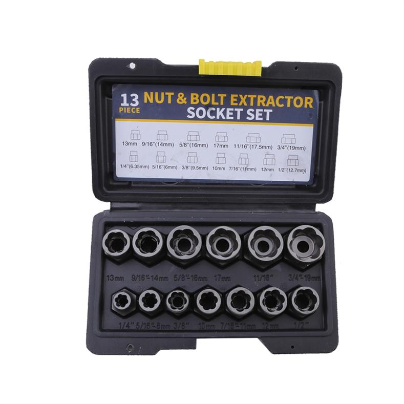 Set de prize pentru extractor de șuruburi și piulițe anti-alunecare anti-filet Kit de îndepărtare a șuruburilor deteriorate
