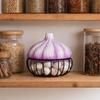 Stylish Iron Garlic Shape Storage Basket Space Saving Egg Storage Garlic Ginger Basket Ceramic Kitchen Shelf Kitchen