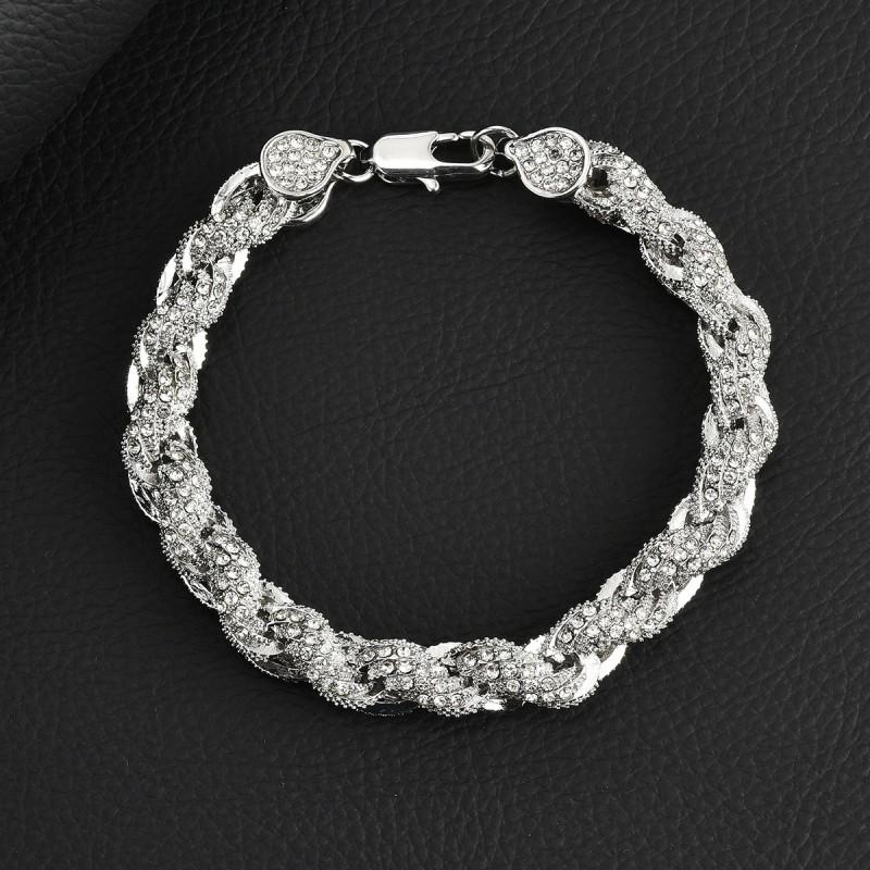 Hip Hop Mens Necklace 10mm Alloy CZ Thick Twisted Cuban Chain Fashion Statement Jewelry