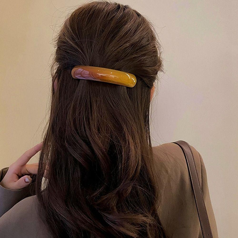 Elliptical Leopard Print Hair Clip Arc Large Hairpin Creative Spring Clip  Girl