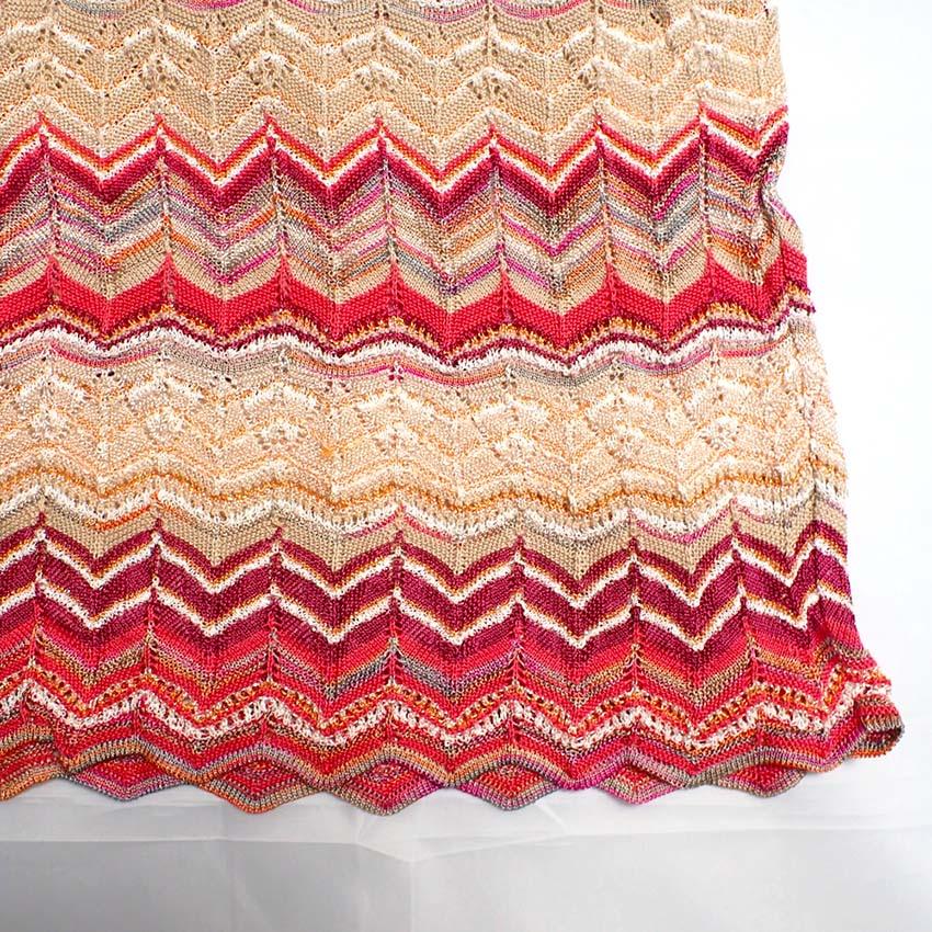 [Used] MISSONI Red Beige Knit Dress [b42-22]