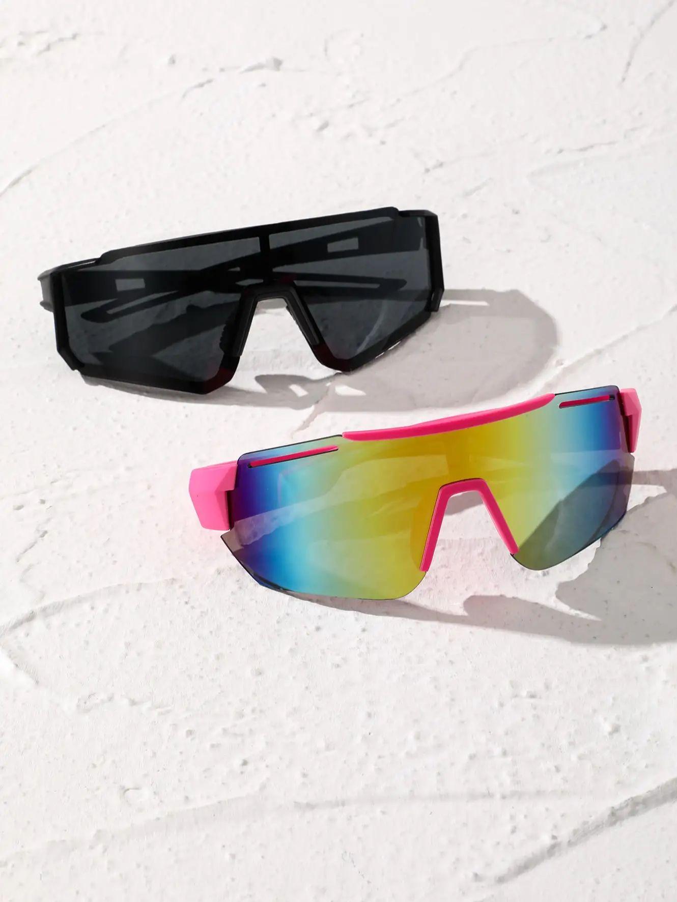 

2 ШТ. Панк Оверсайз Очки-маски Модные Для Ежедневной Уличной Велосипедной Жизни Геометрические Аксессуары для Очков.