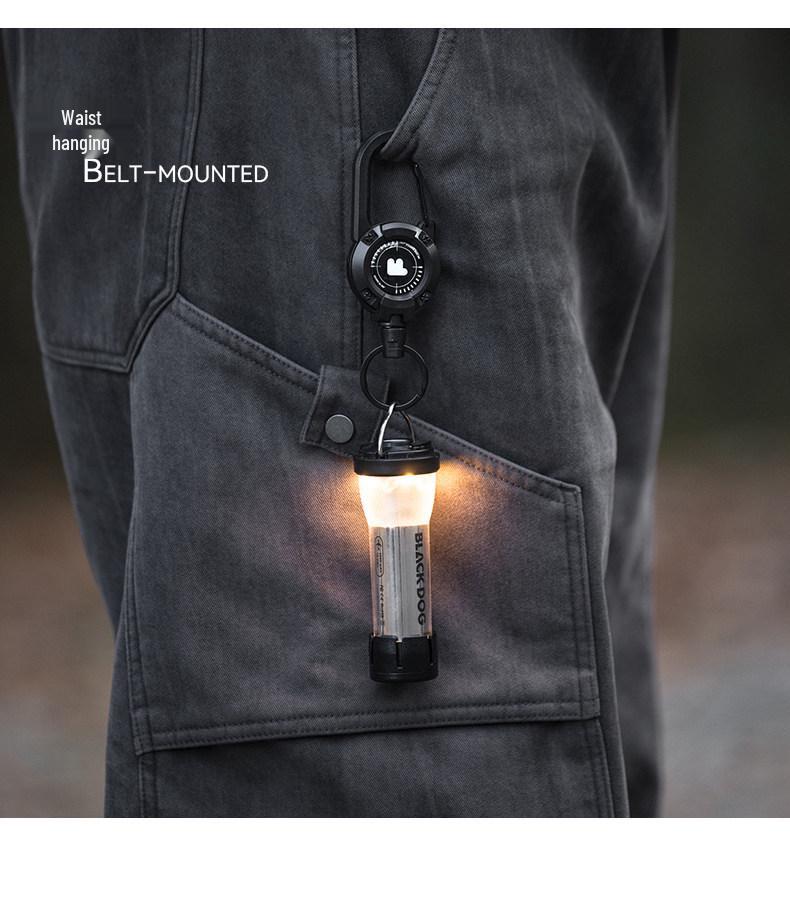 BLACKDOG Tactical Multi-Functional Telescopic Keychain Lanyard with Pull-Release Buckle - Anti-Lost Camping Accessory