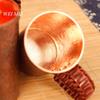 Handcrafted Vintage Copper Coffee Mug,Thickened Woven Handle Hammer Texture Cold Drink Cup,Friends Gifts Tea Cup Tableware