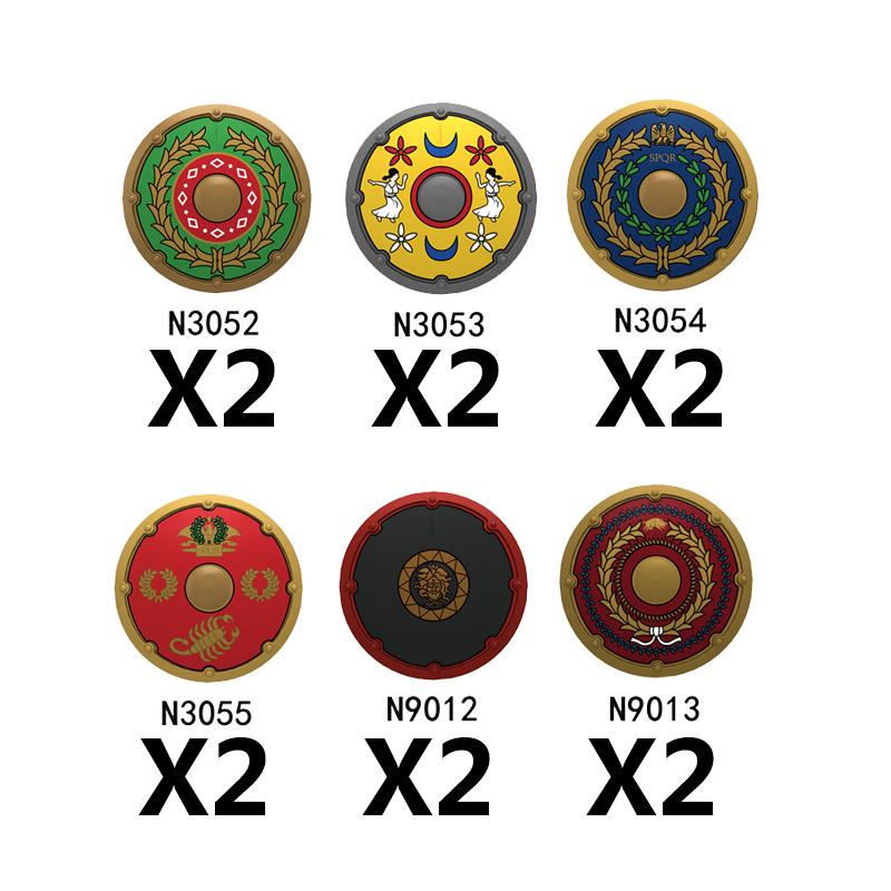 Medieval Military MOC Castle Knight Building Blocks Figures Accessories King Helmet Shield Flags Shoulders Armor Toy Gift N031