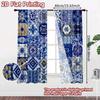 2pcs, 2D FLAT PRINTING Curtains (Without Rod) Pattern Mosaic(1) Festive Fashion Curtains Versatile Durable Polyester Curtains
